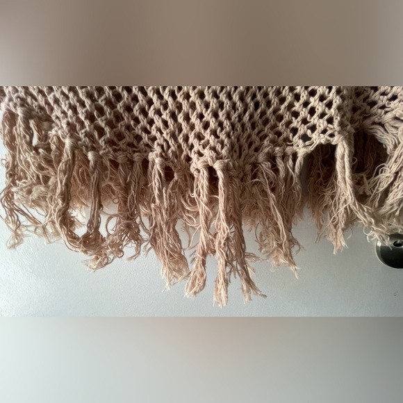 MICHAEL STARS KNIT/CROCHET/MESH HOODED SWIM COVER UP OR SWIM DRESS IN TAN SZ M/L - Picture 8 of 10